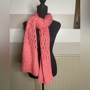 Cozy Coral  Knit Scarf